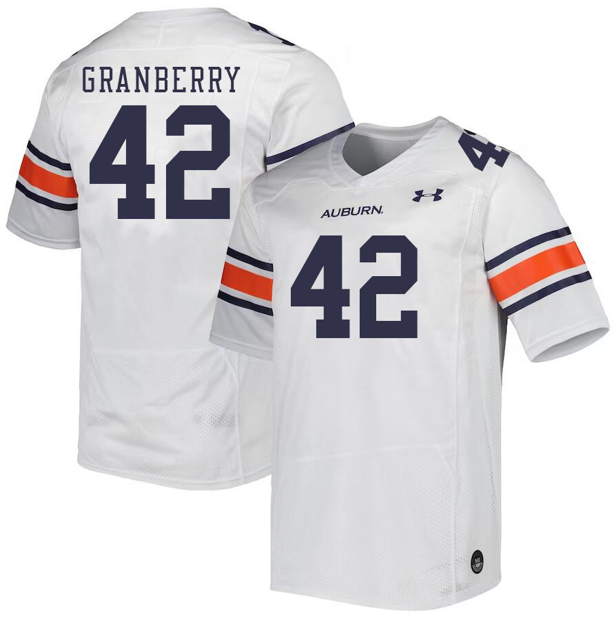 Men #42 Coleman Granberry Auburn Tigers College Football Jerseys Stitched Sale-White